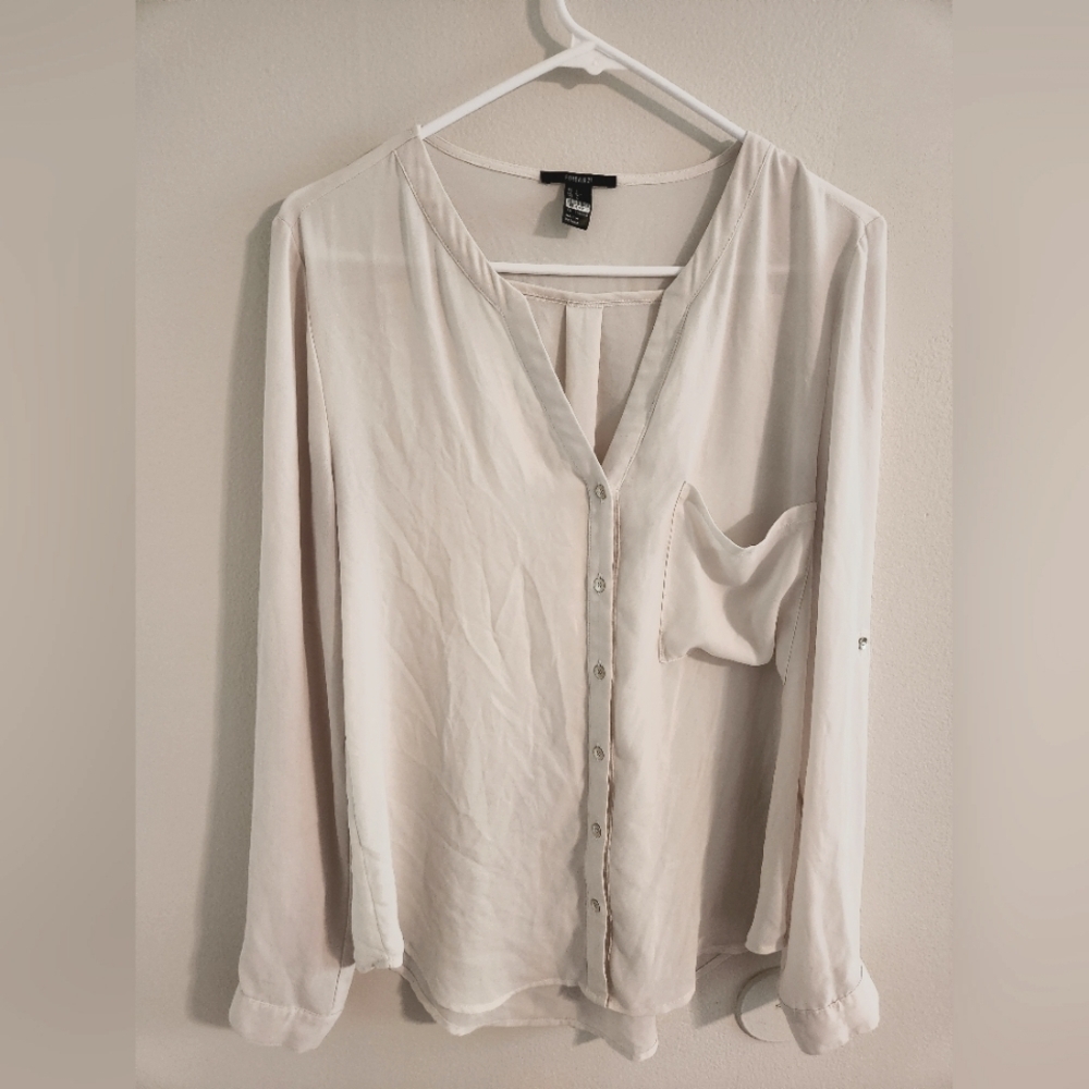 Long Sleeve Cream Blouse